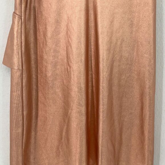 Zara Rose Gold Metallic Ruffle Mini Dress Size Medium - Picture 11 of 16